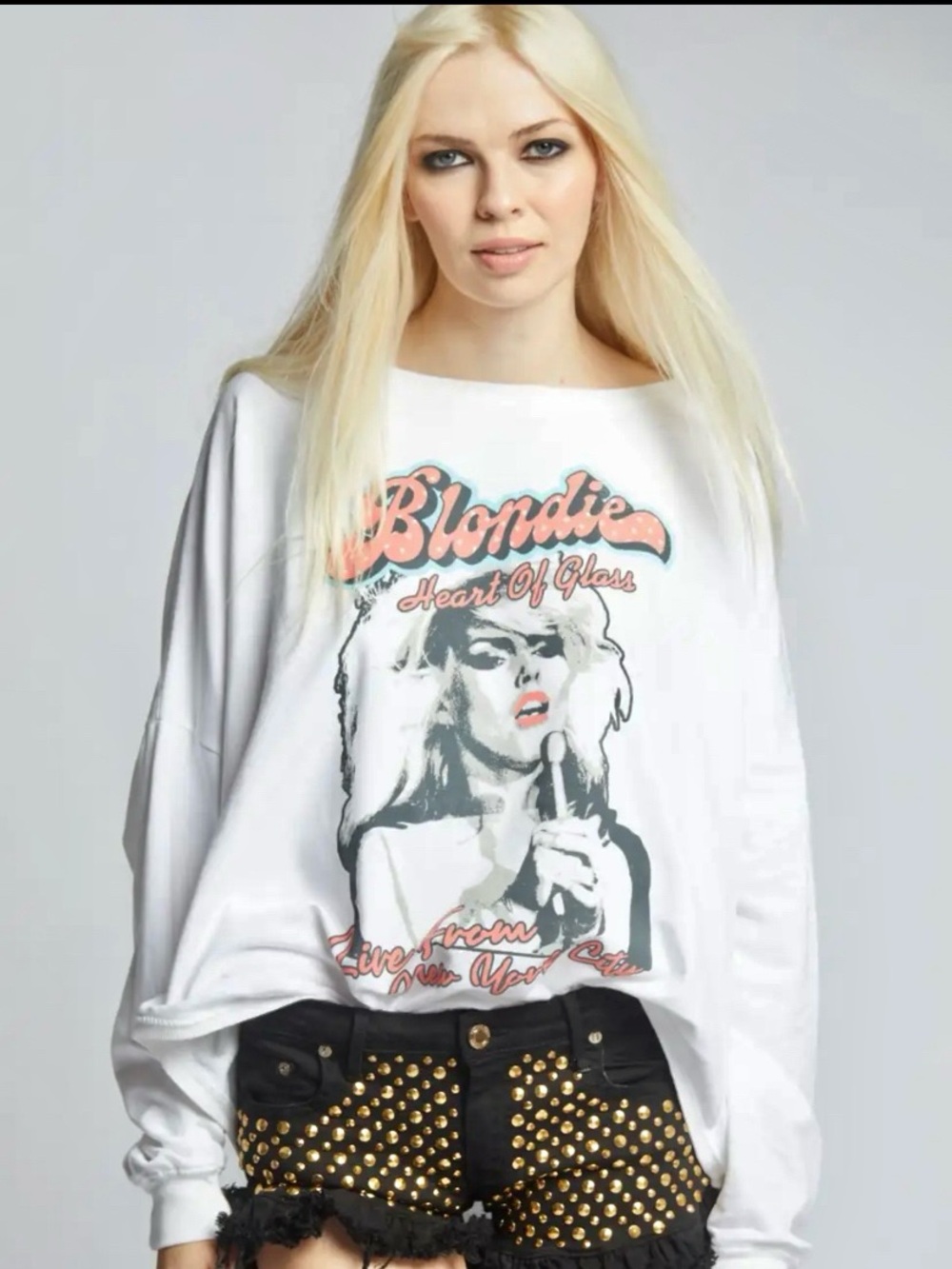 Blondie Heart of Glass One Size Oversized Sweatshirt RECYCLED KARMA
